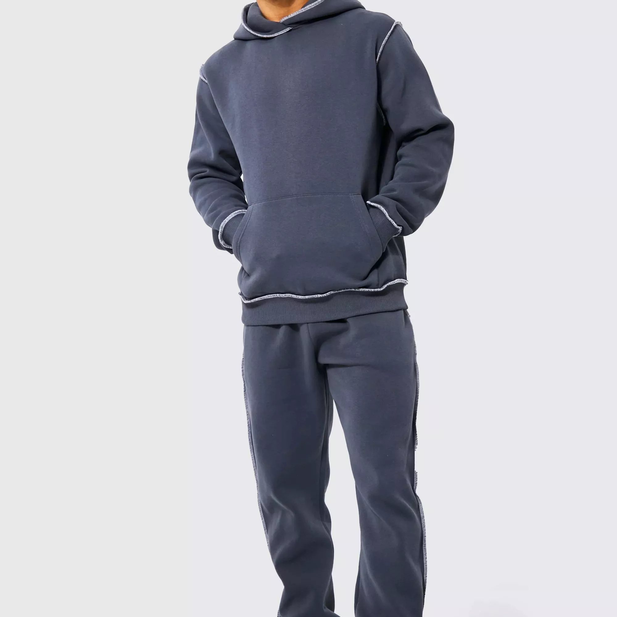 Custom Embroidered Logo Hoodies Training Jogging Wear Men Unisex Tracksuit Pullover Sport Gym Men Hoodies And Sweat Pants Set 